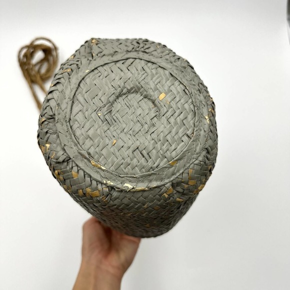 Bloomingville Natural Light Grey Hanging Planter Basket - Picture 5 of 7